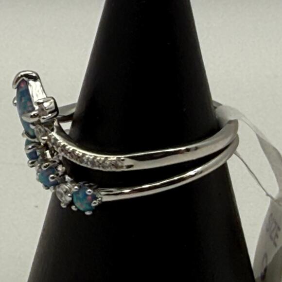 Bomb Party RBP6577 Feeling A Spark Lab Grown Emerald Fire Opal Size 9 Ring - Picture 3 of 9